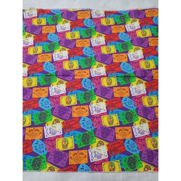 SUGAR SKULL 10 Fat Quarters  Cotton Quilt Fabric - Picture 9 of 16